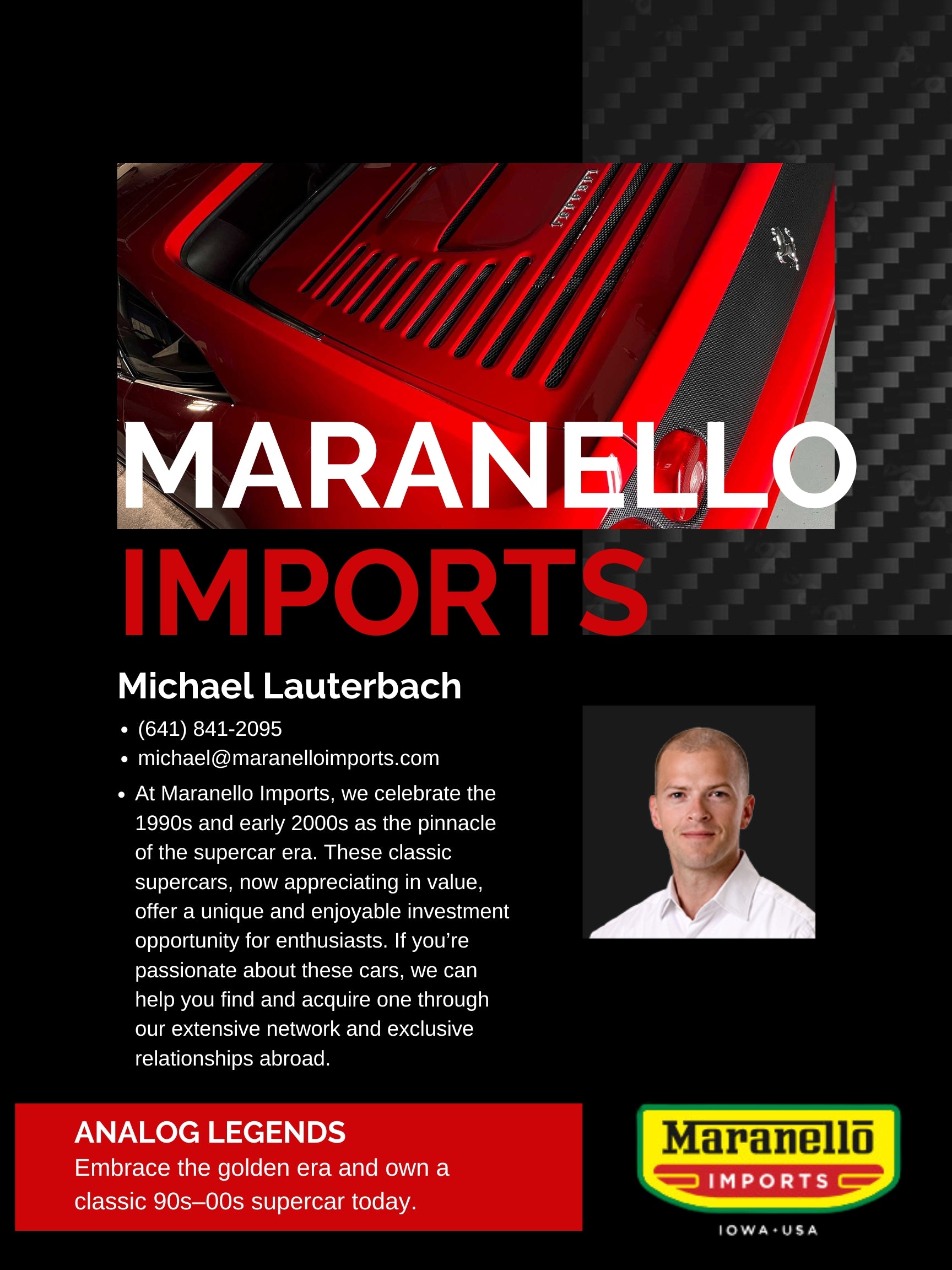 Ferrari Deals Welcomes Maranello Imports as a New Sponsor for 2024
